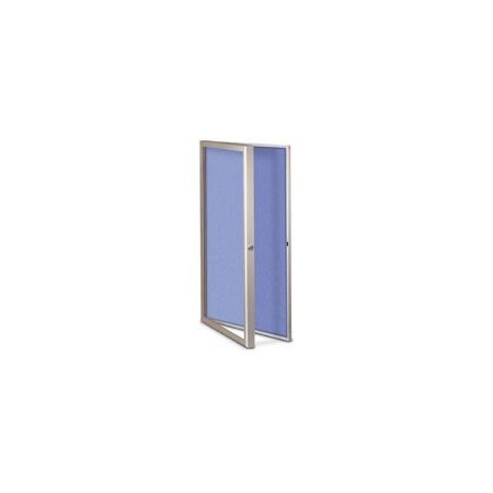 United Visual Products Single Door Slim Enclosed Radius EZ Tack Board, 42"x32", Black/White UVRDS42EZ-WHITE-BLACK